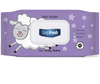 Deep Fresh Lovely Babies серветки вологі д/дітей 120шт LITTLE LAMB з клап.